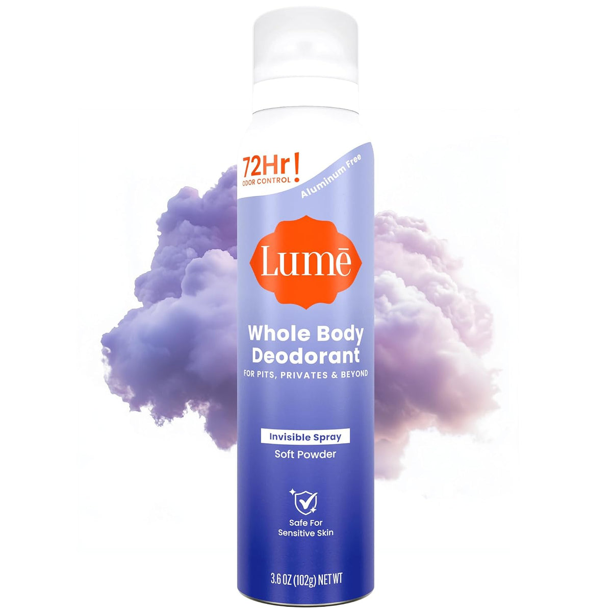 Invisible Spray Deodorant For Women - Whole Body Deodorant Spray - 72 Hr Odor Control - Ozone Friendly. Natural Propellant - Baking Soda & Aluminum Free - Skin Loving. Full Body - Soft Powder