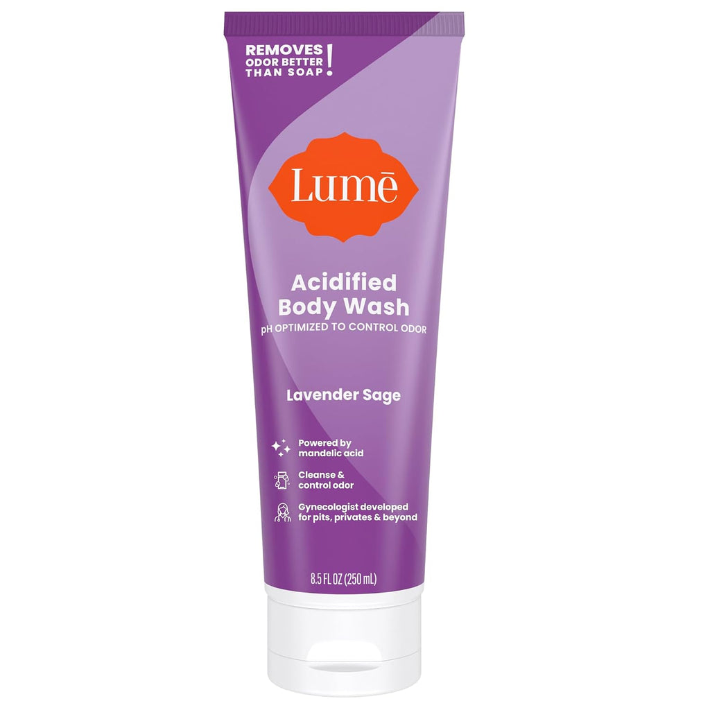 Acidified Body Wash - 24 Hour Odor Control - Removes Odor Better than Soap - Moisturizing Formula - Formulated Without SLS or Parabens - OB/GYN Developed - 8.5 ounce (Lavender Sage)