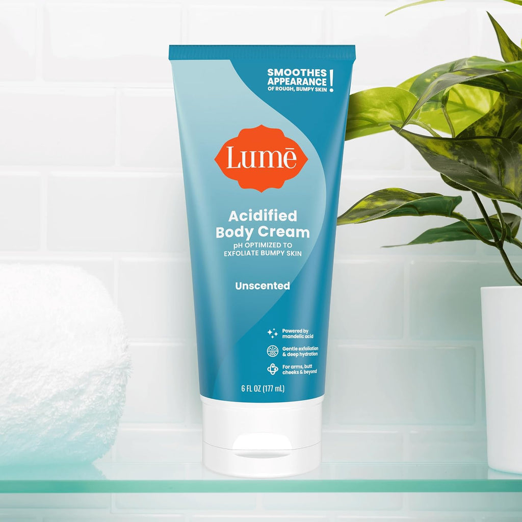 Acidified Body Cream - Smooth Appearance of Rough. Bumpy Skin - Paraben Free. Lanolin Free. Skin Safe - 6 ounce (Unscented)