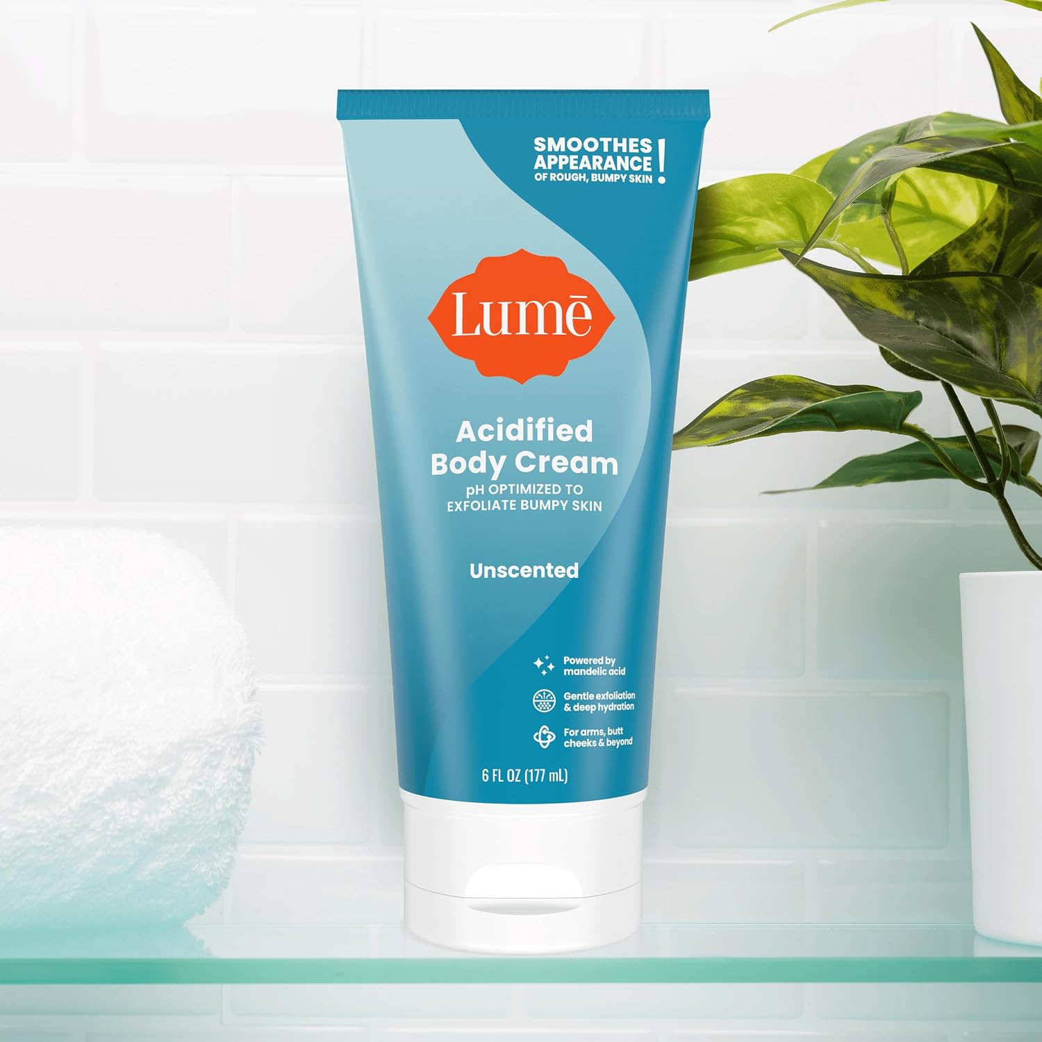 Acidified Body Cream - Smooth Appearance of Rough. Bumpy Skin - Paraben Free. Lanolin Free. Skin Safe - 6 ounce (Unscented)