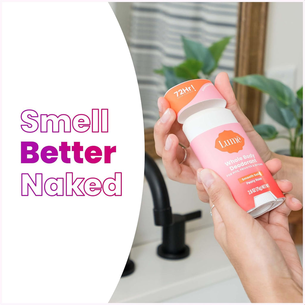 Whole Body Deodorant - Smooth Solid Stick - 72 Hour Odor Control - Aluminum Free. Baking Soda Free and Skin Loving - 2.6 Ounce (Pack of 3) (Peony Rose)