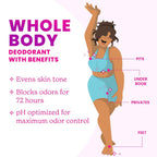 Whole Body Deodorant - Invisible Cream Tube - 72 Hour Odor Control - Doctor Developed - Aluminum Free. Baking Soda Free and Skin Loving - 3.0 Ounce (Vanilla Bliss)