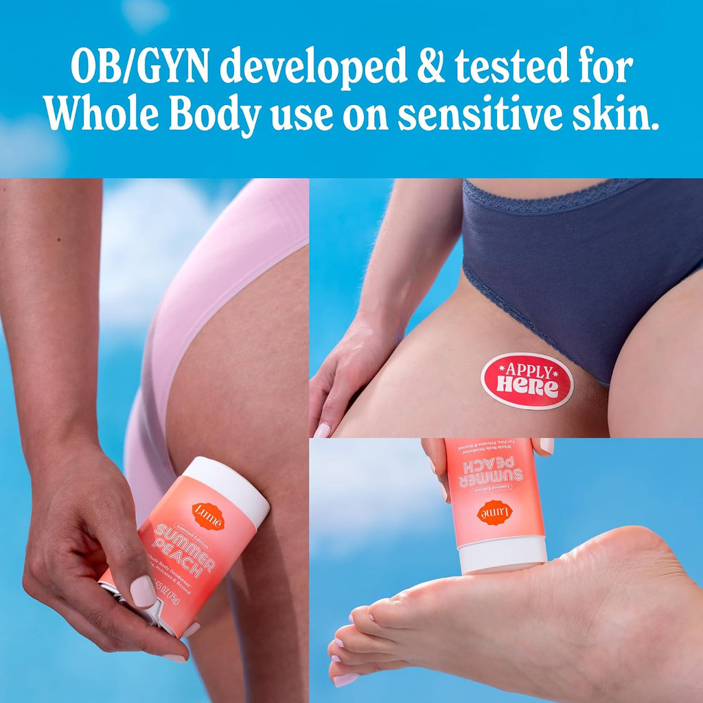 Whole Body Deodorant - Smooth Solid Stick - 72 Hour Odor Control - Doctor Developed - Aluminum Free. Baking Soda Free and Skin Loving - 2.6 Ounce - Pack of 2 - (Summer Peach)