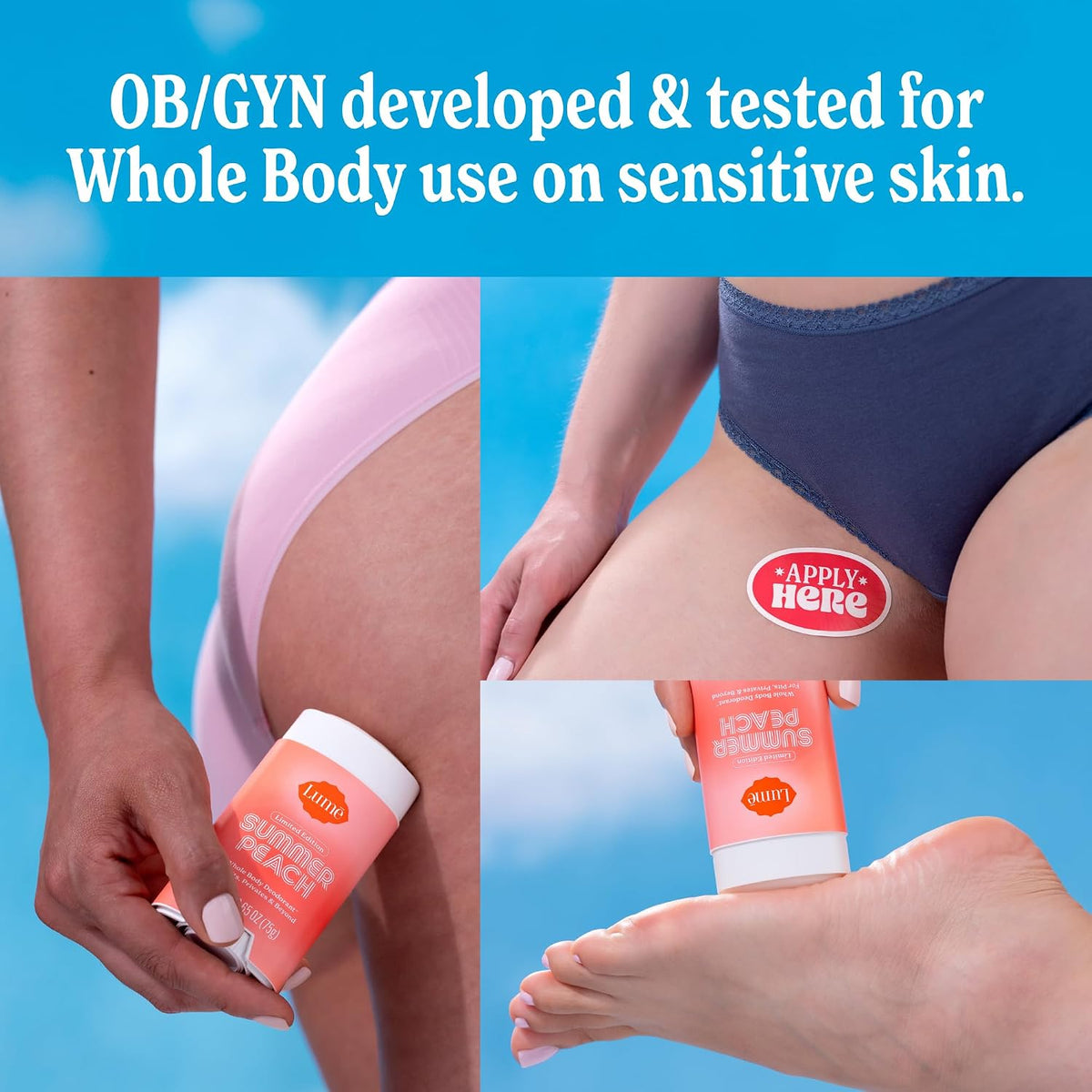 Whole Body Deodorant - Smooth Solid Stick - 72 Hour Odor Control - Doctor Developed - Aluminum Free. Baking Soda Free and Skin Loving - 2.6 Ounce - Pack of 2 - (Summer Peach)