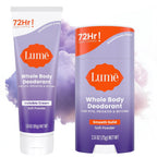 Whole Body Deodorant - Invisible Cream - 72 Hour Odor Control - Aluminum Free. Baking Soda Free. Skin Safe - 3.0 Ounce Tube and 2.6 Ounce Solid Stick Bundle (Soft Powder)