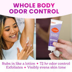 Whole Body Deodorant - Invisible Cream Tube - 72 Hour Odor Control - Aluminum Free. Baking Soda Free. Skin Safe - 3.0 ounce (Pack of 2) (Soft Powder)