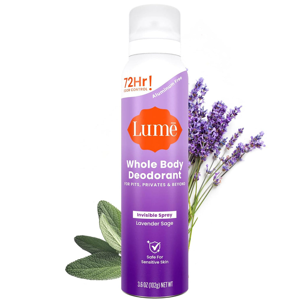 Invisible Spray Deodorant For Women - Whole Body Deodorant Spray - 72 Hr Odor Control - Ozone Friendly. Natural Propellant - Aluminum & Baking Soda Free. Skin Loving - 3.6 ounce (Lavender Sage)