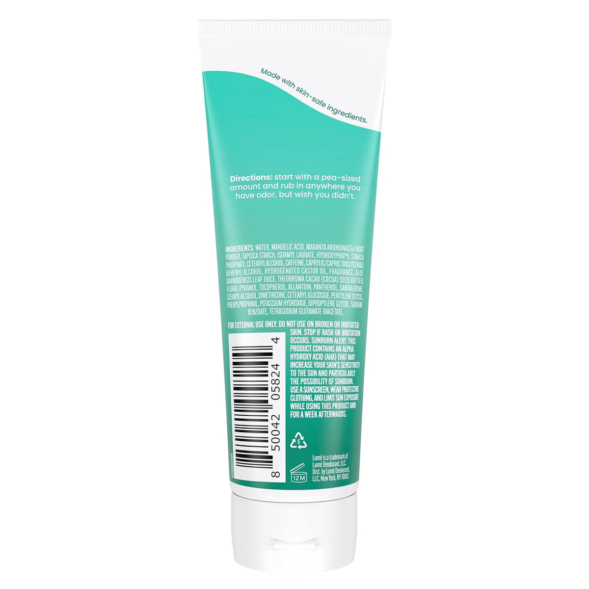 Whole Body Deodorant - Invisible Cream Tube - 72 Hour Odor Control - Aluminum Free. Baking Soda Free. Skin Safe - 3.0 ounce (Minted Cucumber)