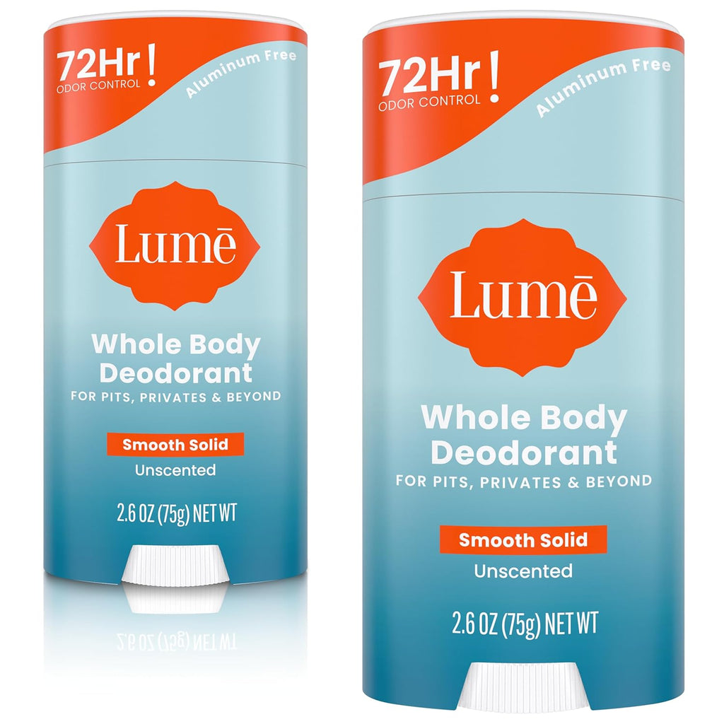 Whole Body Deodorant - Smooth Solid Stick - 72 Hour Odor Control - Aluminum Free. Baking Soda Free and Skin Safe - 2.6 Ounce (Pack of 2) (Unscented)