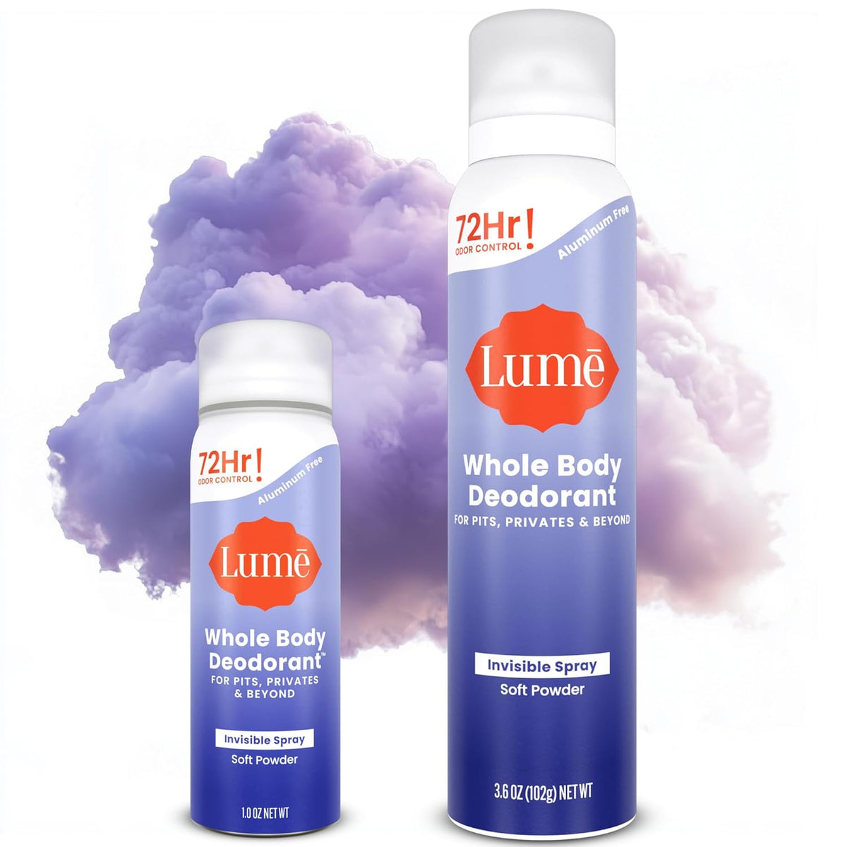 Invisible Spray Deodorant For Women Two Pack - Full Size & Mini Whole Body Deodorant Spray - 72 Hr Odor Control - Aluminum & Baking Soda Free - 2 Piece Bundle - 3.6 oz & 1.0 oz (Clean Tangerine)