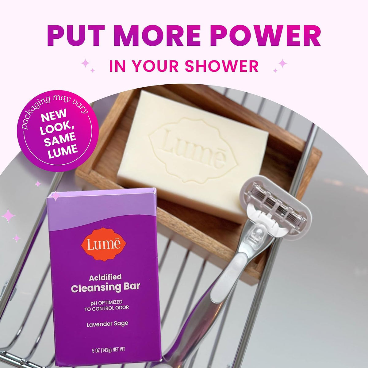 Acidified Body Cleansing Bar - 24 Hour Odor Control - Removes Odor Better than Soap - Moisturizing Formula - Formulated Without SLS and Parabens - OB/GYN Developed - 5 ounce (Lavender Sage)