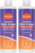 Laundry Stink & Stain Eraser - Detergent Booster & Sink Soak - Eliminates Body Odor In Clothes - Odor Blasting Enzyme Blend - Make Your Detergent Work Better - Free & Clear - 8 fl oz (2 Pack)