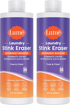 Laundry Stink & Stain Eraser - Detergent Booster & Sink Soak - Eliminates Body Odor In Clothes - Odor Blasting Enzyme Blend - Make Your Detergent Work Better - Free & Clear - 8 fl oz (2 Pack)