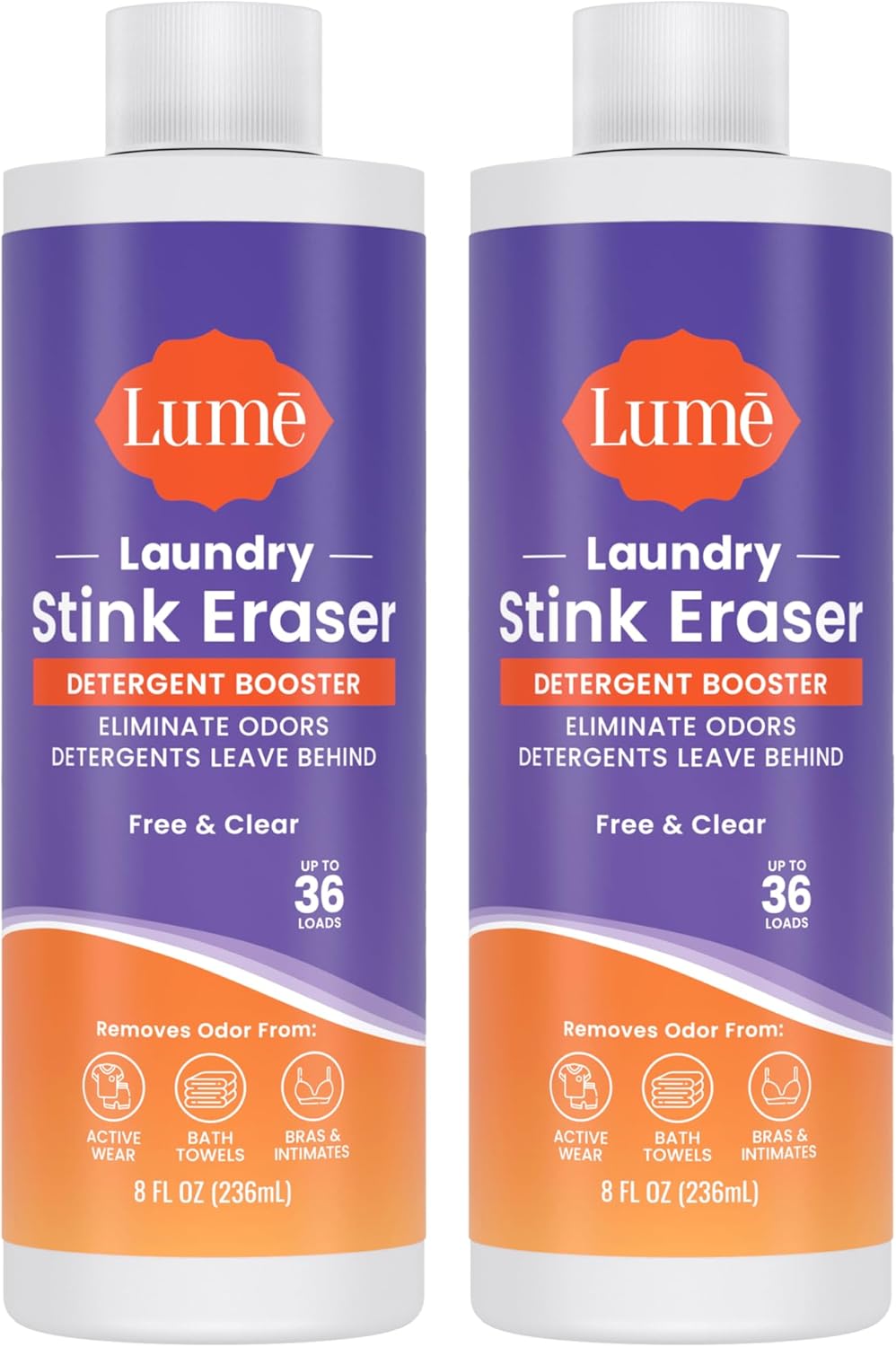 Laundry Stink & Stain Eraser - Detergent Booster & Sink Soak - Eliminates Body Odor In Clothes - Odor Blasting Enzyme Blend - Make Your Detergent Work Better - Free & Clear - 8 fl oz (2 Pack)