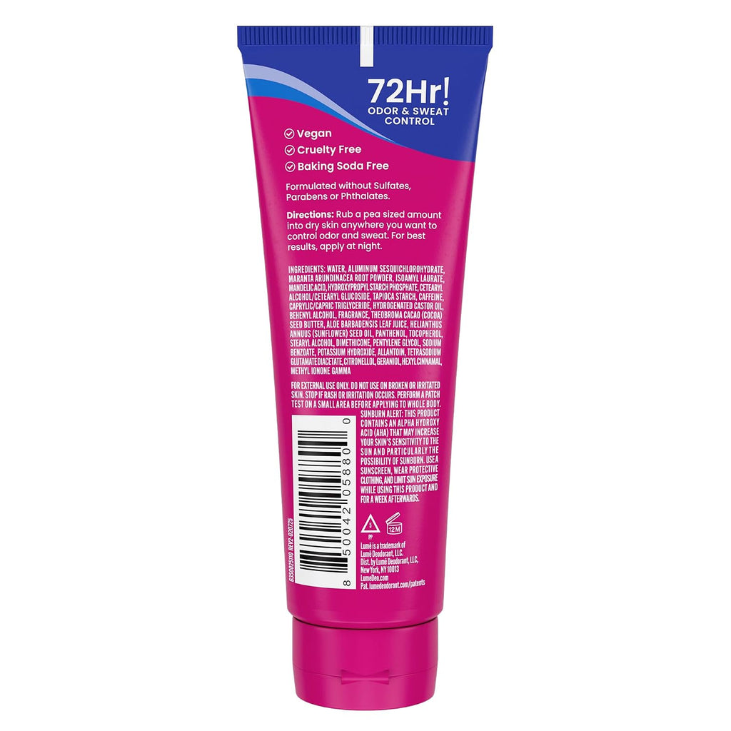 Whole Body Deodorant Plus Sweat Control - Smooth Cream Tube - 72 Hour Odor And Sweat Control - Baking Soda Free. Skin Loving - 3.0 ounce (Soft Powder)