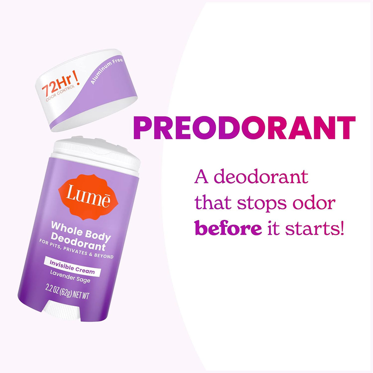 Deodorant Cream Stick - Underarms and Private Parts - Aluminum-Free. Baking Soda-Free. Hypoallergenic. and Safe For Sensitive Skin - 2.2 Ounce (Pack of 2) (Lavender Sage)