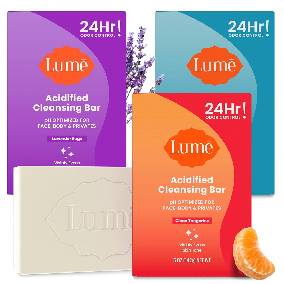 Acidified Body Cleansing Bar - 24 Hour Odor Control - Removes Odor Better than Soap - Moisturizing Formula - Formulated Without SLS or Parabens - OB/GYN Developed - 5 ounce (Unscented)