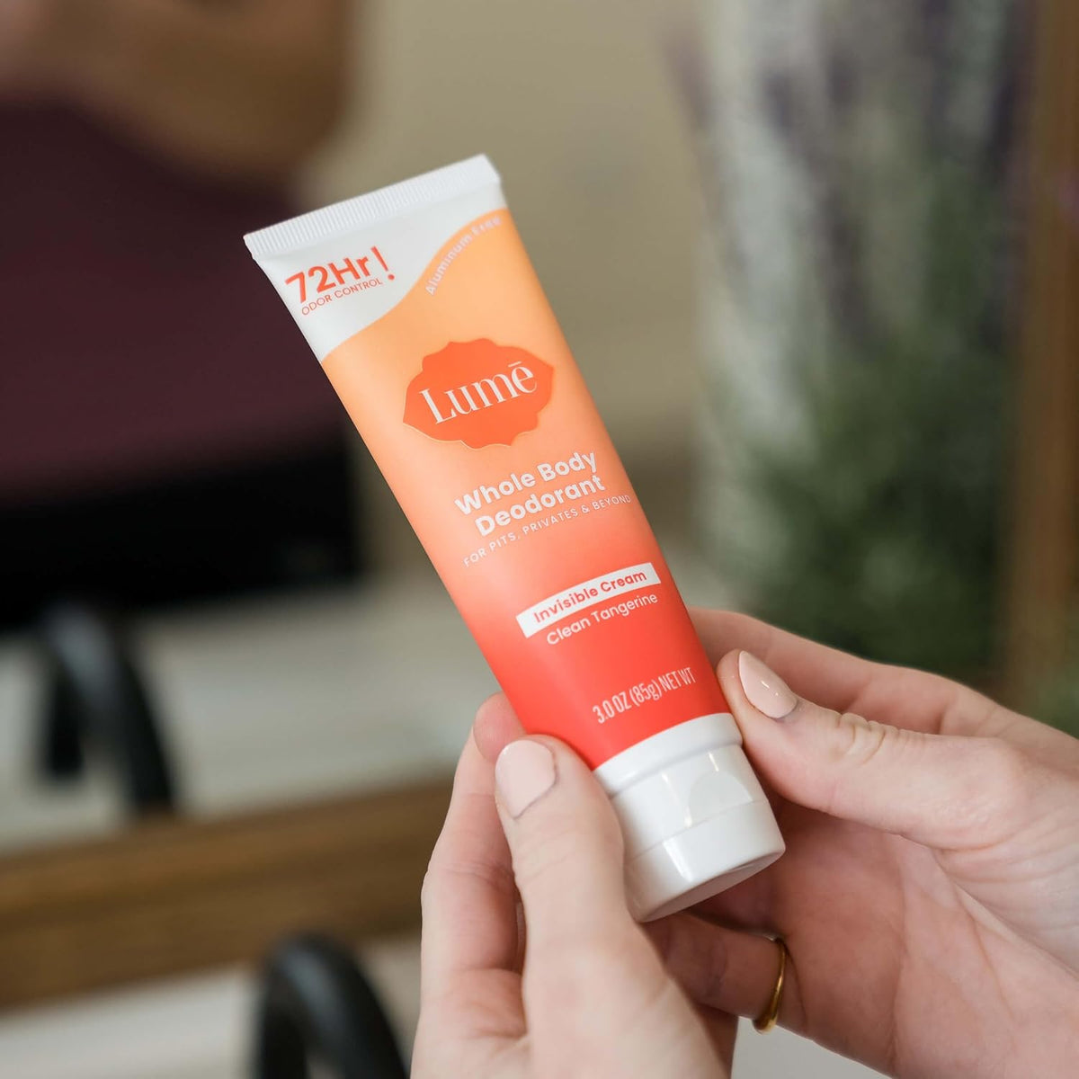 Whole Body Deodorant - Invisible Cream Tube - 72 Hour Odor Control - Aluminum Free. Baking Soda Free. Skin Safe - 3.0 ounce (Clean Tangerine)