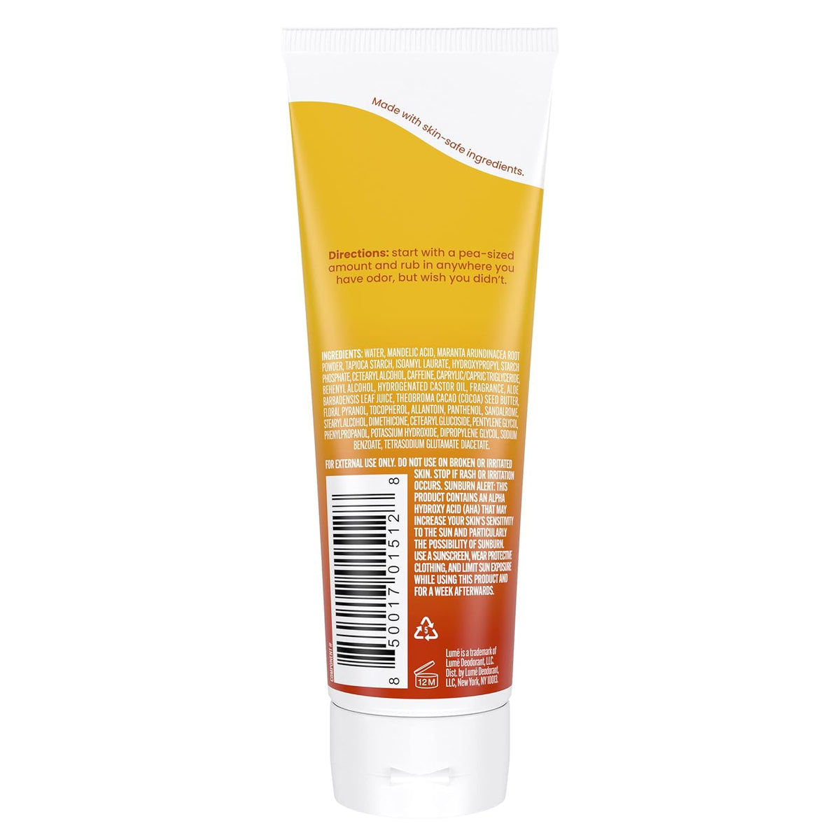 Whole Body Deodorant - Invisible Cream Tube - 72 Hour Odor Control - Aluminum Free. Baking Soda Free. Skin Safe - 3.0 ounce (Toasted Coconut)