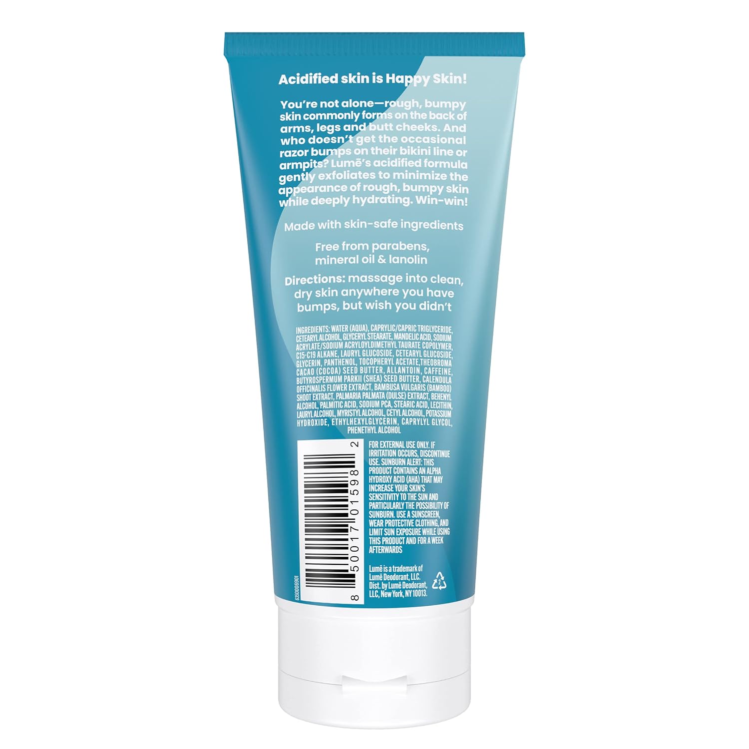 Acidified Body Cream - Smooth Appearance of Rough. Bumpy Skin - Paraben Free. Lanolin Free. Skin Safe - 6 ounce (Unscented)
