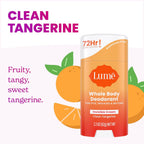 Whole Body Deodorant - Invisible Cream Stick - 72 Hour Odor Control - Aluminum Free. Baking Soda Free. Skin Safe - 2.2 Ounce (Pack of 2) (Clean Tangerine)