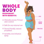Invisible Spray Deodorant For Women - Whole Body Deodorant Spray - 72 Hr Odor Control - Ozone Friendly. Natural Propellant - Baking Soda & Aluminum Free - Skin Loving. Full Body - Clean Tangerine