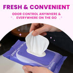 Acidified Deodorant Wipes - 24 Hour Odor Control - Whole Body Deodorant Wipes - Aluminum Free. Baking Soda Free. Skin Loving - Flushable - 15 Count - 3 Pack (Soft Powder)