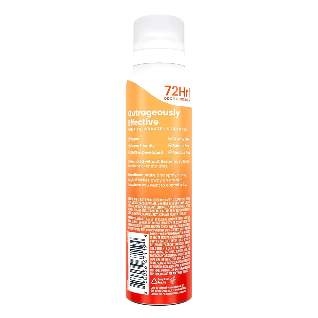 Invisible Spray Deodorant For Women - Whole Body Deodorant Spray - 72 Hr Odor Control - Ozone Friendly. Natural Propellant - Baking Soda & Aluminum Free - Skin Loving. Full Body - Clean Tangerine