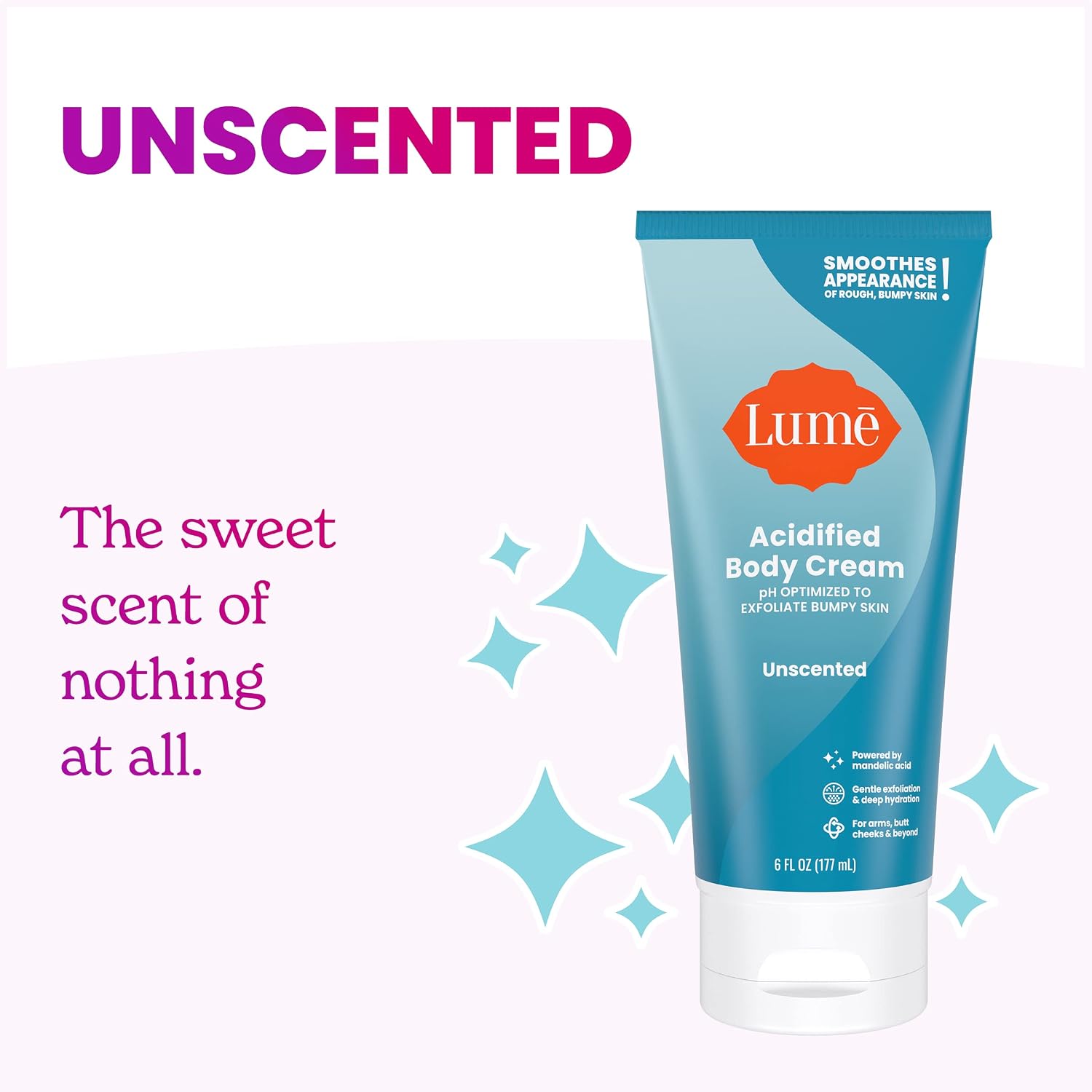 Acidified Body Cream - Smooth Appearance of Rough. Bumpy Skin - Paraben Free. Lanolin Free. Skin Safe - 6 ounce (Unscented)