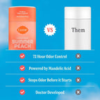 Whole Body Deodorant - Smooth Solid Stick - 72 Hour Odor Control - Doctor Developed - Aluminum Free. Baking Soda Free and Skin Loving - 2.6 Ounce - Pack of 2 - (Summer Peach)