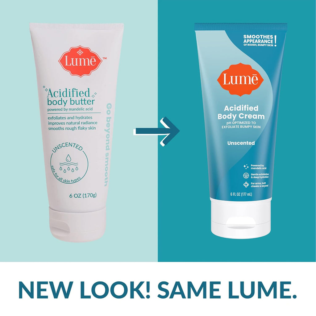 Acidified Body Cream - Smooth Appearance of Rough. Bumpy Skin - Paraben Free. Lanolin Free. Skin Safe - 6 ounce (Unscented)