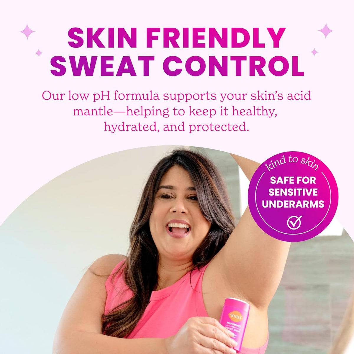Deodorant Plus Sweat Control - Smooth Solid Stick - Extra Strength Antiperspirant - 72 Hour Odor And Sweat Control - Baking Soda Free. Skin Loving - 2.6 ounce (Soft Powder) Pack of 2