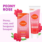 Whole Body Deodorant - Invisible Cream and Solid - 72 Hour Odor Control - Aluminum Free. Baking Soda Free. Skin Safe - 3.0 Ounce Cream and 2.6 Ounce Solid Bundle (Peony Rose)