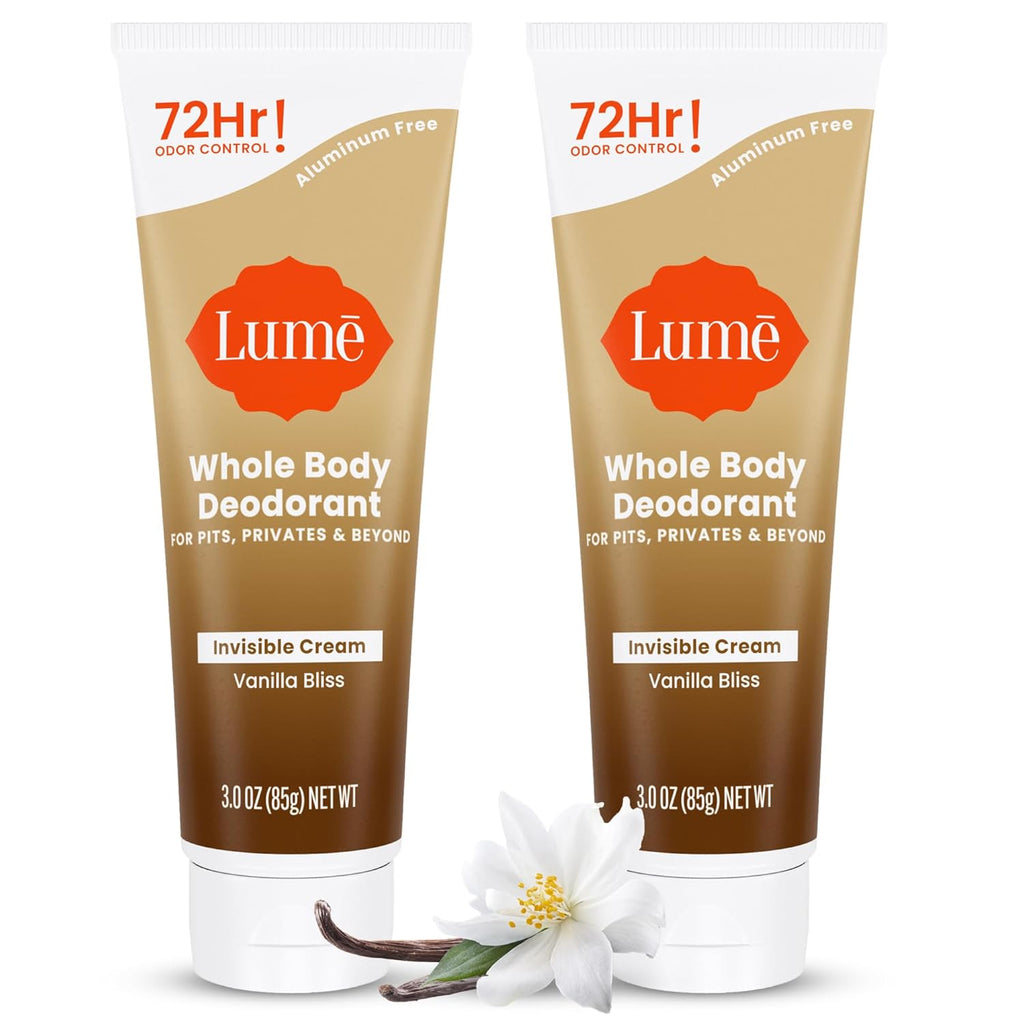 Whole Body Deodorant - Invisible Cream Tube - 72 Hour Odor Control - Doctor Developed - Aluminum Free. Baking Soda Free and Skin Loving - 3.0 Ounce (Pack of 2) (Vanilla Bliss)