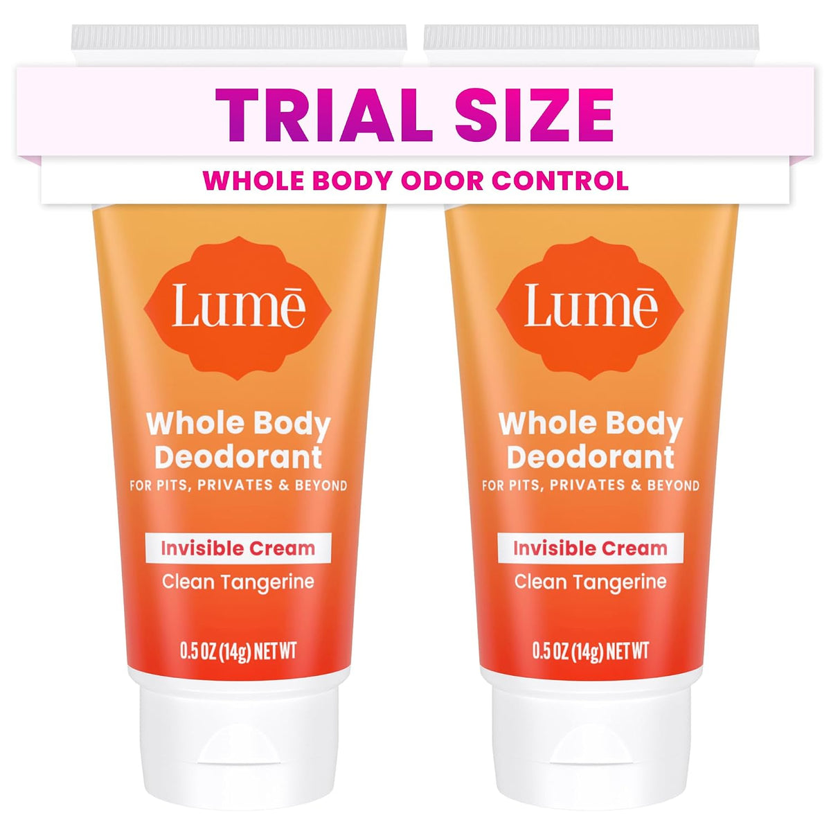 Whole Body Deodorant 5 Pack Sampler - Invisible Cream Minis - 72 Hour Odor Control - Aluminum & Baking Soda Free (Clean Tangerine. Lavender Sage. Peony Rose. Toasted Coconut. Unscented)