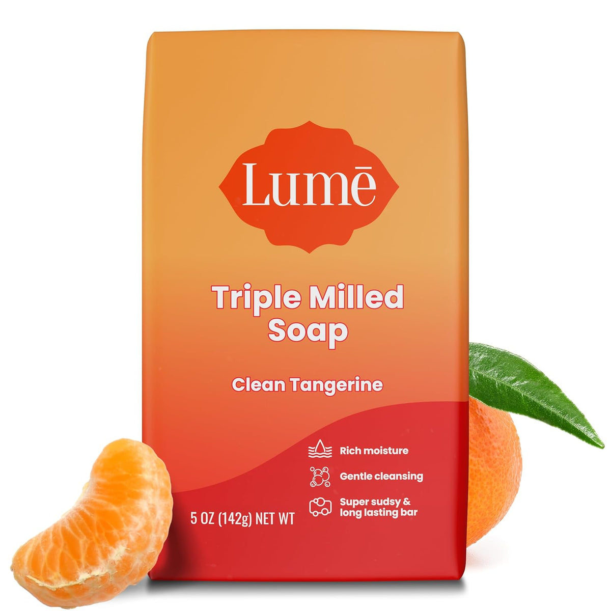 Triple Milled Bar Soap - Rich Moisture & Gentle Cleansing - Paraben Free. Phthalate Free. Skin Safe - 5 ounce (Clean Tangerine)