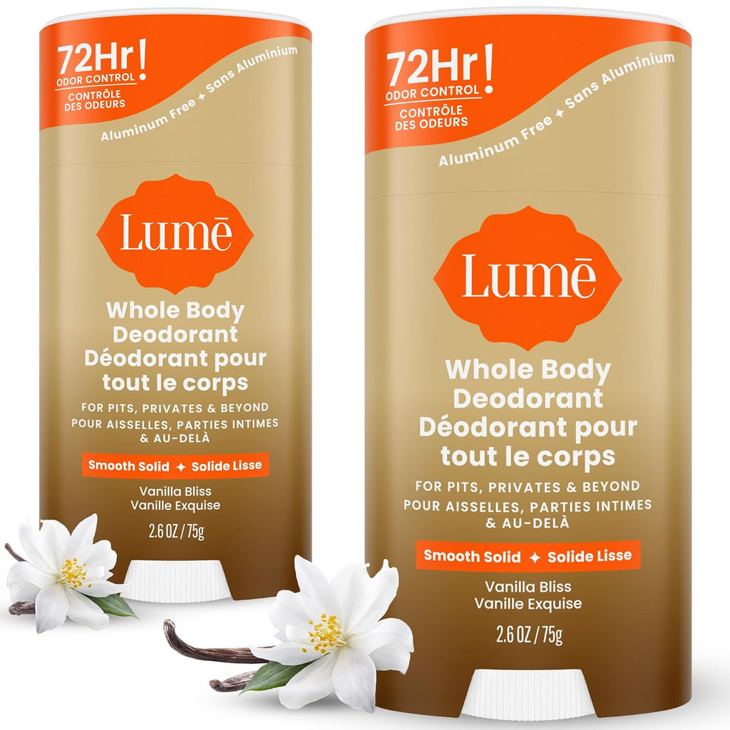 Whole Body Deodorant - Smooth Solid Stick - 72 Hour Odor Control - Doctor Developed - Aluminum Free. Baking Soda Free and Skin Loving - 2.6 Ounce (Pack of 2) (Vanilla Bliss)