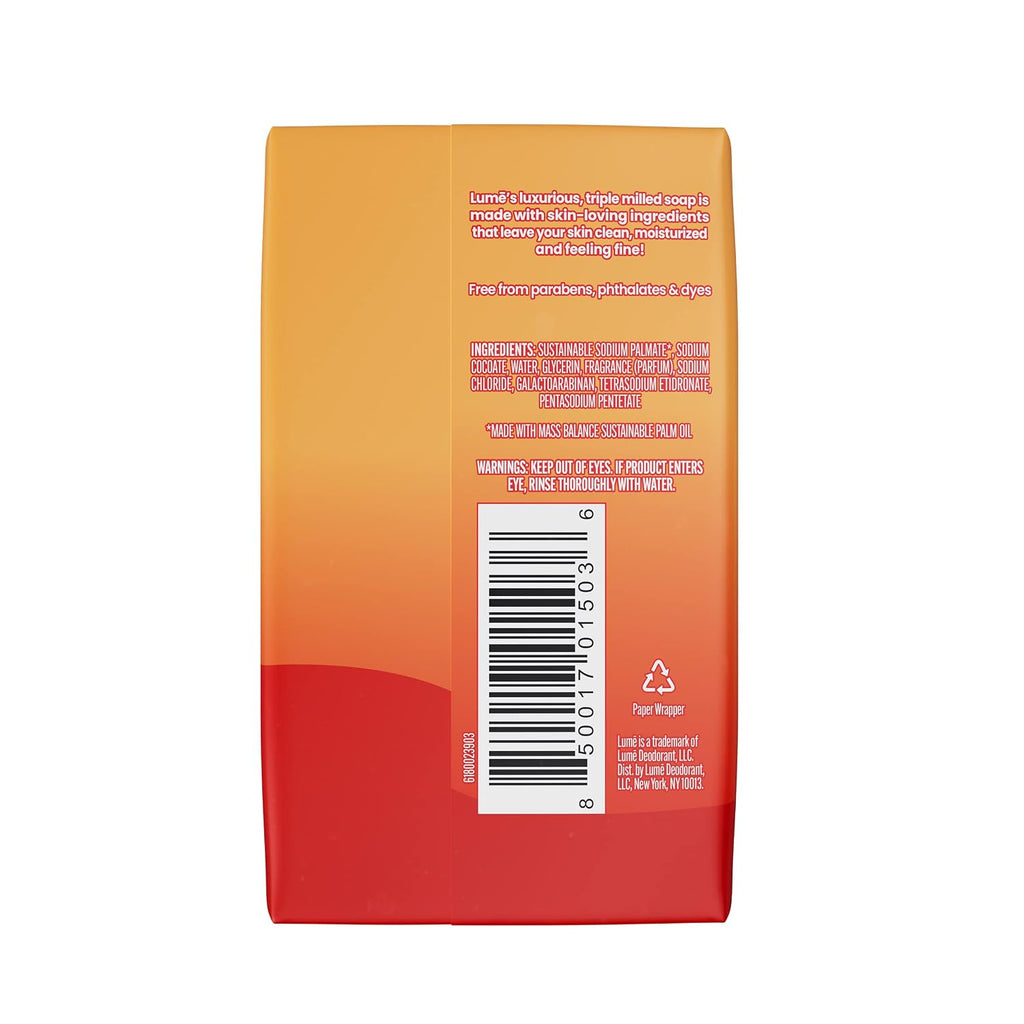 Triple Milled Bar Soap - Rich Moisture & Gentle Cleansing - Paraben Free. Phthalate Free. Skin Safe - 5 ounce (Clean Tangerine)