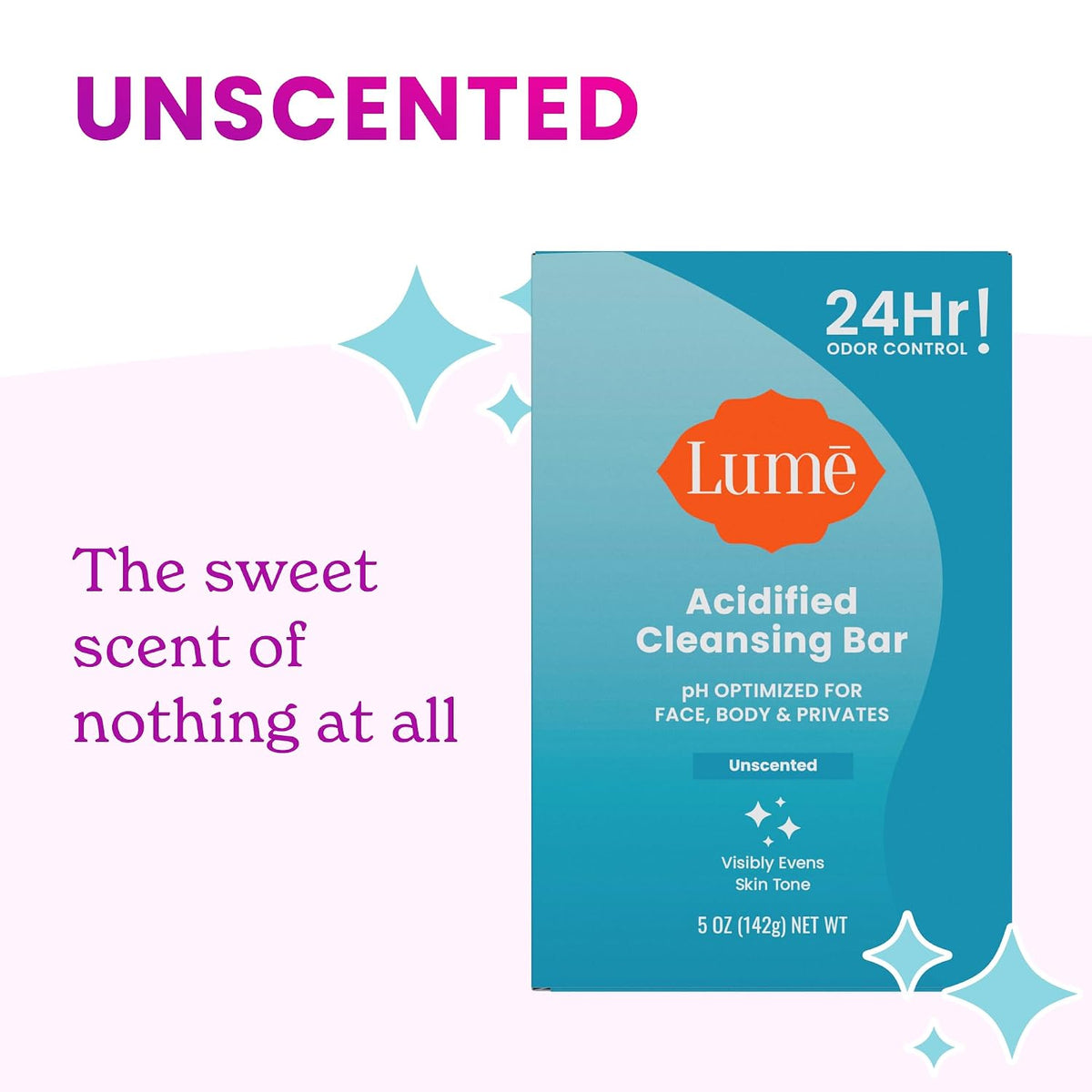 Acidified Body Cleansing Bar - 24 Hour Odor Control - Removes Odor Better Than Soap - Moisturizing - No SLS or Parabens - OB/GYN Developed - 8.5 Ounce. 3 Pack (Tangerine. Lavender. & Unscented)
