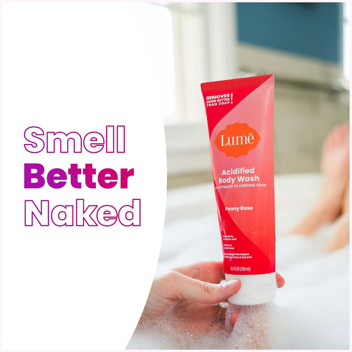 Acidified Body Wash - 24 Hour Odor Control - Removes Odor Better than Soap - Moisturizing Formula - Formulated Without SLS or Parabens - OB/GYN Developed - 8.5 ounce (Pack of 2) (Peony Rose)