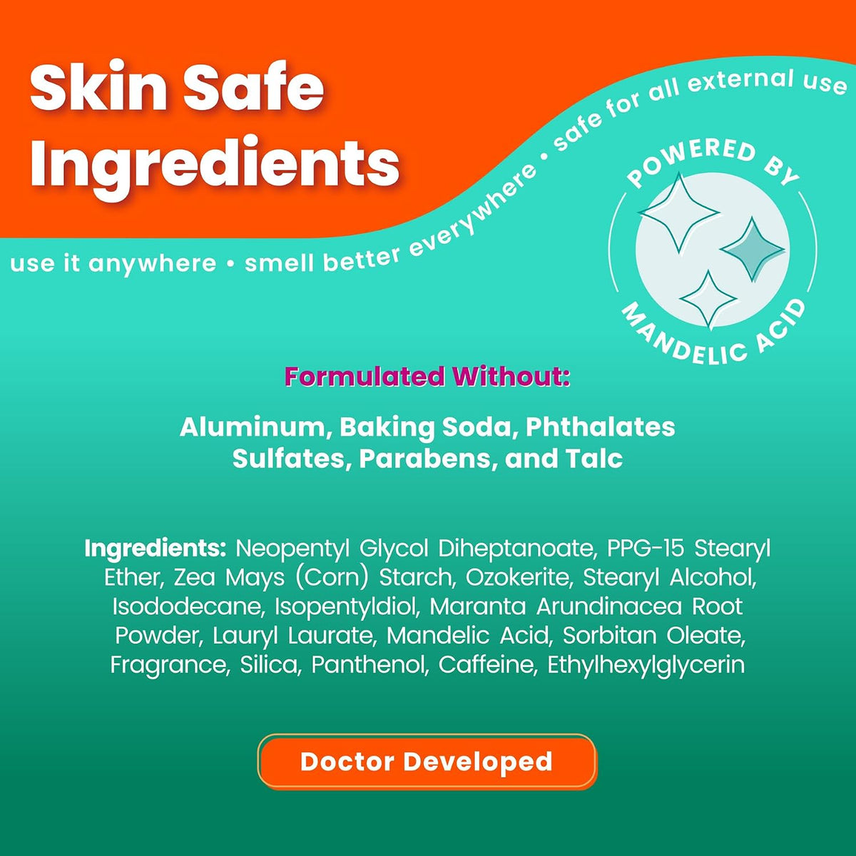 Whole Body Deodorant - Smooth Solid Stick - 72 Hour Odor Control - Aluminum Free. Baking Soda Free and Skin Loving - 2.6 Ounce (Pack of 3) (Minted Cucumber)