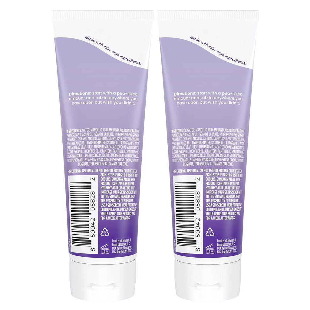 Whole Body Deodorant - Invisible Cream Tube - 72 Hour Odor Control - Aluminum Free. Baking Soda Free. Skin Safe - 3.0 ounce (Pack of 2) (Soft Powder)