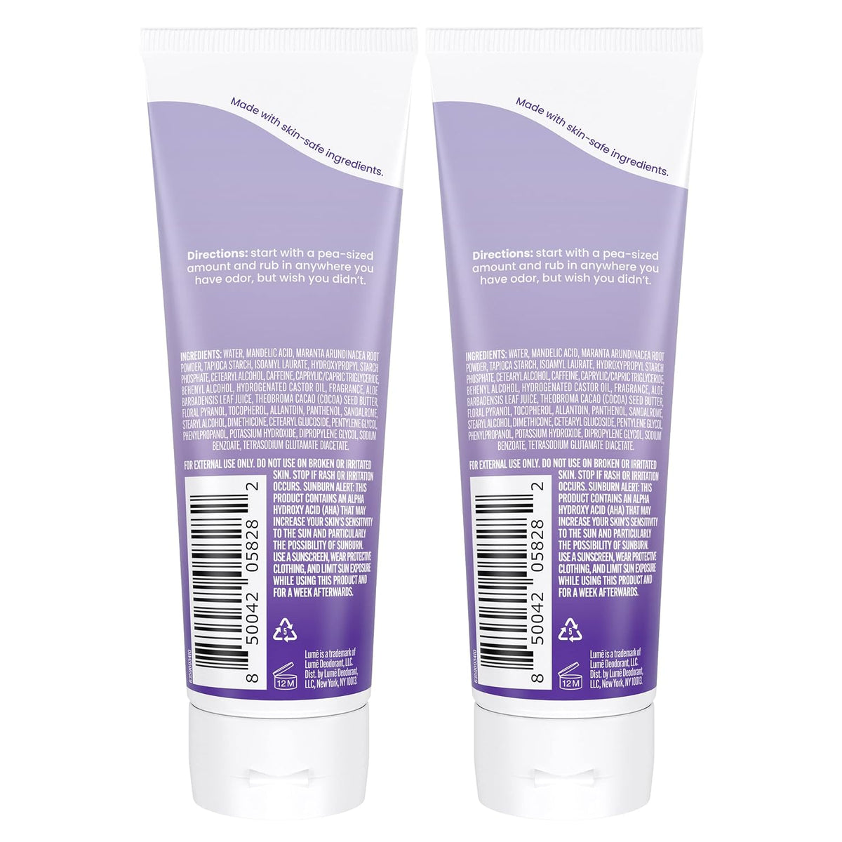 Whole Body Deodorant - Invisible Cream Tube - 72 Hour Odor Control - Aluminum Free. Baking Soda Free. Skin Safe - 3.0 ounce (Pack of 2) (Soft Powder)