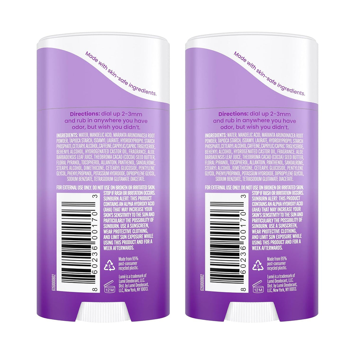 Deodorant Cream Stick - Underarms and Private Parts - Aluminum-Free. Baking Soda-Free. Hypoallergenic. and Safe For Sensitive Skin - 2.2 Ounce (Pack of 2) (Lavender Sage)