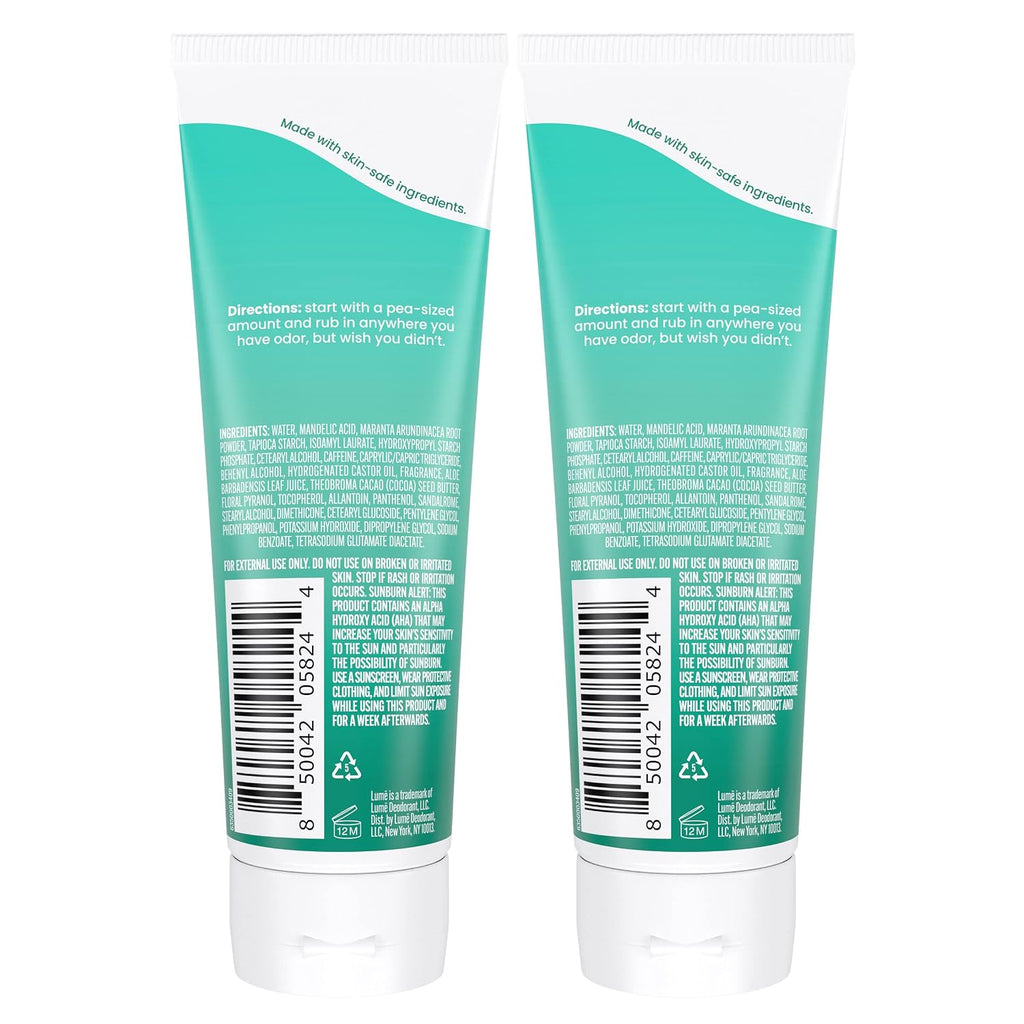 Whole Body Deodorant - Invisible Cream Tube - 72 Hour Odor Control - Aluminum Free. Baking Soda Free. Skin Safe - 3.0 ounce (Pack of 2) (Minted Cucumber)
