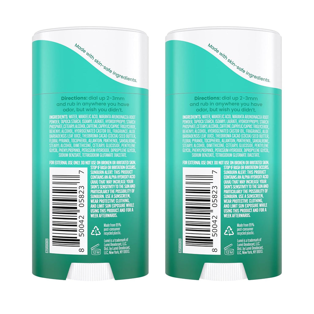 Whole Body Deodorant - Invisible Cream Stick - 72 Hour Odor Control - Aluminum Free. Baking Soda Free. Skin Safe - 2.2 Ounce (Pack of 2) (Minted Cucumber)