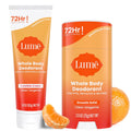 Whole Body Deodorant - Invisible Cream Tube and Solid Stick - 72 Hour Odor Control - Aluminum Free. Baking Soda Free. Skin Safe - 3.0 Ounce Tube and 2.6 Ounce Solid Stick Bundle (Clean Tangerine)