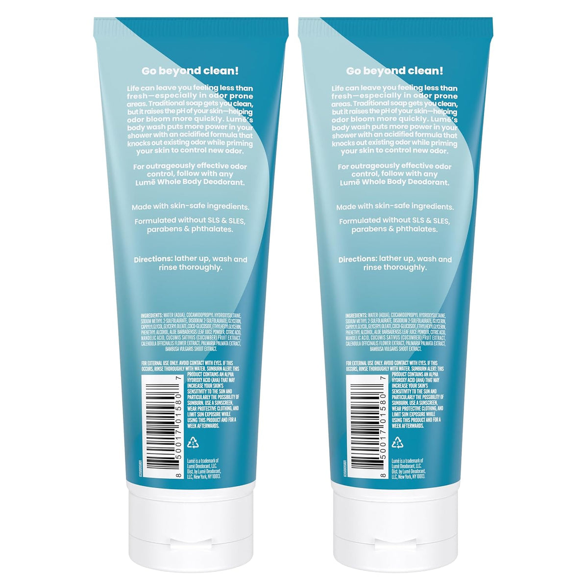 Acidified Body Wash - 24 Hour Odor Control - Removes Odor Better than Soap - Moisturizing Formula - Formulated Without SLS or Parabens - OB/GYN Developed - 8.5 ounce (Pack of 2) (Unscented)
