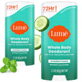 Whole Body Deodorant - Invisible Cream Stick - 72 Hour Odor Control - Aluminum Free. Baking Soda Free. Skin Safe - 2.2 Ounce (Pack of 2) (Minted Cucumber)