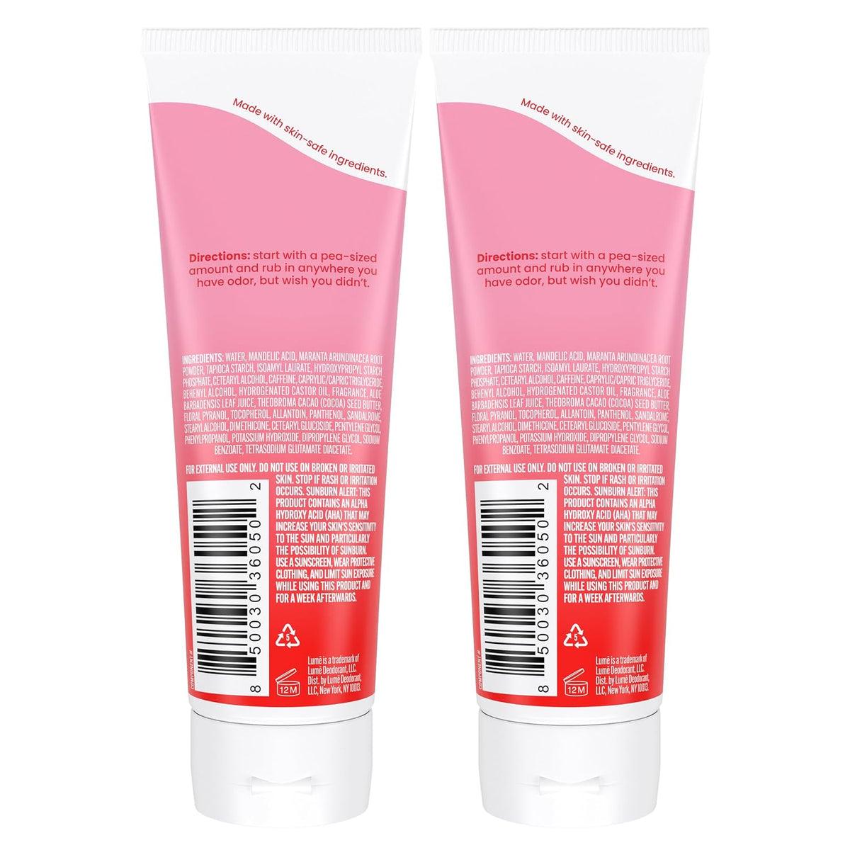 Whole Body Deodorant - Invisible Cream Tube - 72 Hour Odor Control - Aluminum Free. Baking Soda Free. Skin Safe - 3.0 ounce (Pack of 2) (Peony Rose)